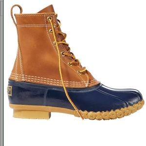 LLBean duck boots- brown and navy
